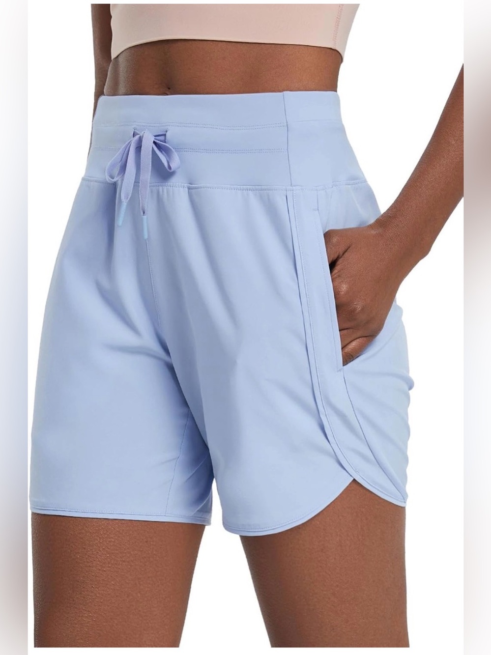 Baleaf Womens 5" Running Shorts with Zipper Pockets Hiking Workout Athletic S